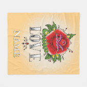 Couverture Polaire Modifier le nom Ajouter du texte Rose rouge Tattoo (Devant (Horizontal))
