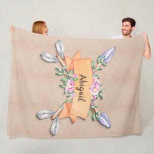 Couverture Polaire Modifier le texte Ajouter le nom Boho Flèches Fleu