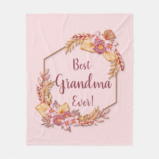 Couverture Polaire Modifier le texte Ajouter le nom Boho Flower Frame (Devant)