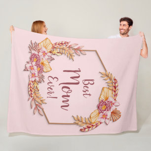 Couverture Polaire Modifier le texte Ajouter le nom Boho Flower Frame