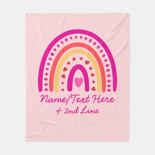 Couverture Polaire Modifier le texte Ajouter le nom, Boho Rainbow Hea (Devant)