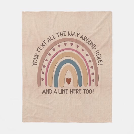 Couverture Polaire Modifier le texte Ajouter le nom Boho Rainbow Hear (Devant)