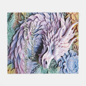 Couverture Polaire Modifier le texte, Soft Pastels 3D Effect Dragon 5 (Devant (Horizontal))