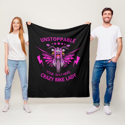 Couverture Polaire Modifier tout le texte Ajouter un nom Pink Motorcy (En situation)
