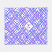 Couverture Polaire Moelleux Pastel Purple Blue Plaid Design Monogramm (Devant (Horizontal))