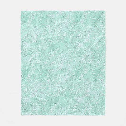 Couverture Polaire Moire de soie petit Motif en vert menthe (Devant)