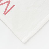 Couverture Polaire Mois Bébé rose pâle Floral Monogramme (Coin)