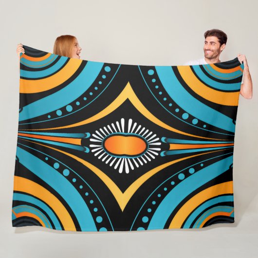 Couverture Polaire Mois bleu noir (En situation)