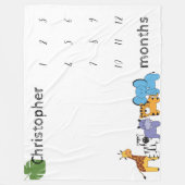 Couverture Polaire mois clés personnalisés de Safari Baby (Devant)