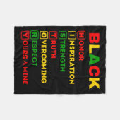 Couverture Polaire Mois de l'histoire des Noirs African American Prid (Devant (Horizontal))