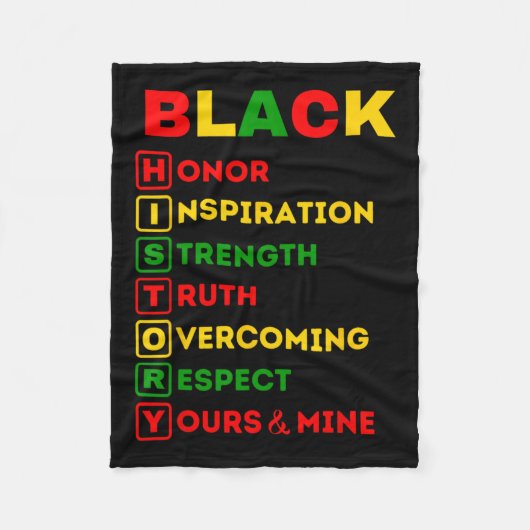 Couverture Polaire Mois de l'histoire des Noirs African American Prid (Devant)