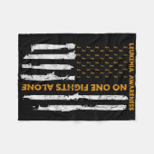 Couverture Polaire Mois de sensibilisation à la leucémie Drapeau amér (Devant (Horizontal))