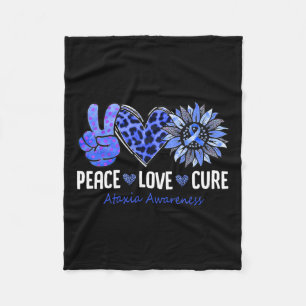 Couverture Polaire Mois de sensibilisation à l'ataxie Love Cure Fleur
