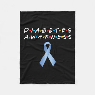 Couverture Polaire Mois de sensibilisation au diabète Bleu Ruban Diab