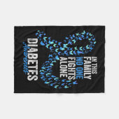 Couverture Polaire Mois de sensibilisation au diabète Papillons Bleu  (Devant (Horizontal))