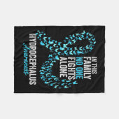 Couverture Polaire Mois de sensibilisation Papillons Bleu clair Ruban (Devant (Horizontal))