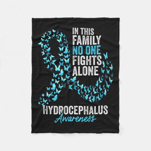 Couverture Polaire Mois de sensibilisation Papillons Bleu clair Ruban (Devant)