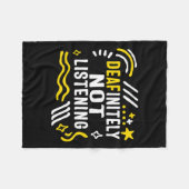 Couverture Polaire Mois De Sensibilisation Sans Écouter Asl Lang (Devant (Horizontal))