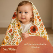 Couverture Polaire moisson florale confortable maison & nom de famill