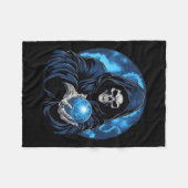 Couverture Polaire Moissonneur squelette de la mort Halloween (Devant (Horizontal))