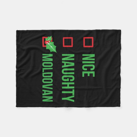 Couverture Polaire Moldavie Funny Moldova Pyjama Noël (Devant (Horizontal))