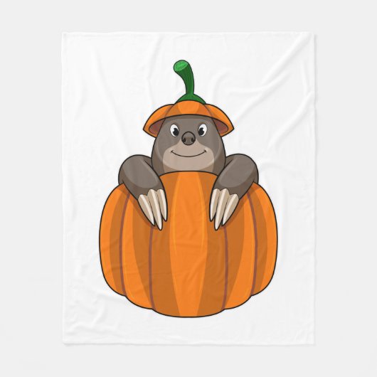 Couverture Polaire Mole avec Citrouille (Devant)
