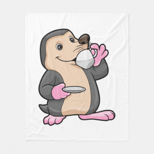Couverture Polaire Mole avec coupe de café et soucoupe
