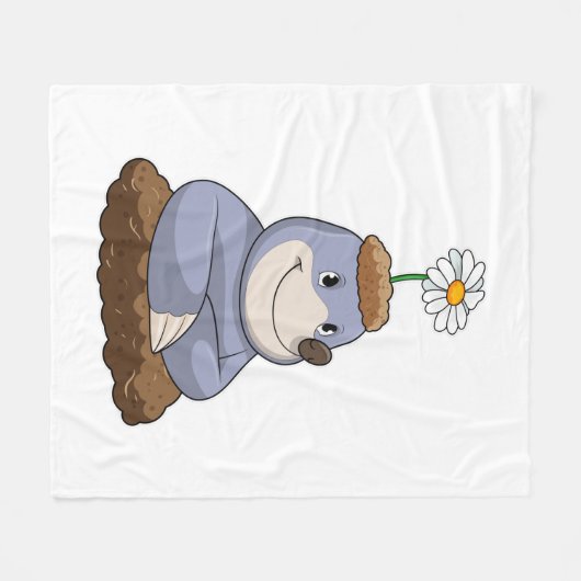 Couverture Polaire Mole avec Fleur marguerite (Devant (Horizontal))