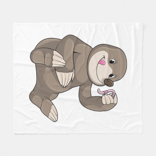 Couverture Polaire Mole avec ver de terre (Devant (Horizontal))