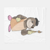 Couverture Polaire Mole comme Peintre avec pinceau (Devant (Horizontal))