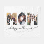 Couverture Polaire MOM 3 Photo Collage Happy Mother's Day (Devant (Horizontal))