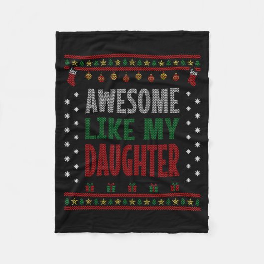 Couverture Polaire Mom Dad Christmas - Funny Awesome Like My Daughter (Devant)
