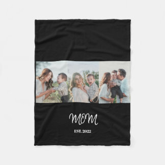 Couverture Polaire Mom Established, 3-Photo Fleece Blanket