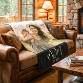 Couverture Polaire Mom Established Black Modern Script Photo