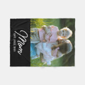 Couverture Polaire Mom Established Black Modern Script Photo (Devant (Horizontal))