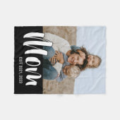 Couverture Polaire Mom Established Black Modern Script Photo (Devant (Horizontal))