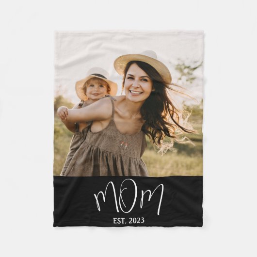 Couverture Polaire Mom Established Black Modern Script Photo (Devant)