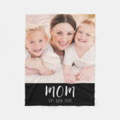 Couverture Polaire Mom Established Black Modern Script Photo (Devant)