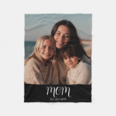 Couverture Polaire Mom Established Black Modern Script Photo (Devant)