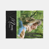 Couverture Polaire Mom Established Black Modern Script Photo (Devant (Horizontal))