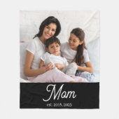 Couverture Polaire Mom Established Black White Script Photo (Devant)