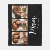 Couverture Polaire Mom Established Date White Script on Black 3 Photo (Devant)