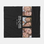 Couverture Polaire Mom Established Elegant Modern Black 3 Photo (Devant (Horizontal))