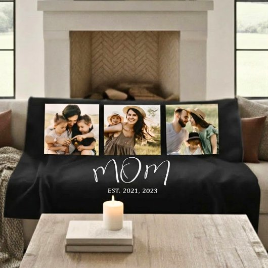 Couverture Polaire Mom Established Elegant Script Black 3 Photo