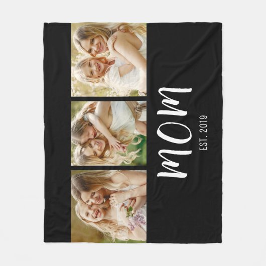 Couverture Polaire Mom Established Modern Bold Script Black 3 Photo (Devant)