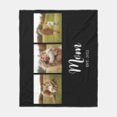 Couverture Polaire Mom Established Modern Script 3 Photo Black (Devant)