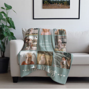Couverture Polaire Moments Heureux Nom de famille moderne avec 8 ph