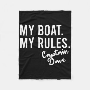 Couverture Polaire Mon bateau mes règles capitaine Dave personnalisé
