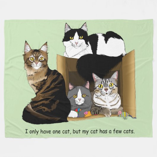 Couverture Polaire Mon chat a des chats (Devant (Horizontal))