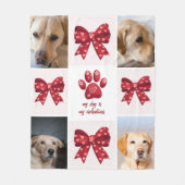 Couverture Polaire Mon chien est mes valentines Bow 4 photos (Devant)